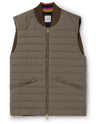 Paul Smith - Cotton-panelled Quilted Shell Down Gilet - Lyst