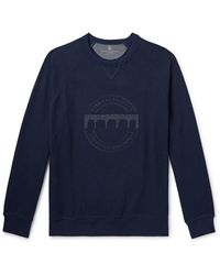 Brunello Cucinelli - Logo-embroidered Printed Cotton-blend Jersey Sweatshirt - Lyst