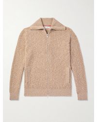 Brunello Cucinelli - Ribbed Wool And Cashmere-Blend Zip-Up Cardigan - Lyst
