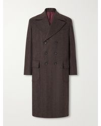 Rubinacci - Double-Breasted Herringbone Virgin Wool Twill Coat - Lyst