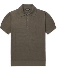 Tom Ford - Honeycomb-knit Silk-blend Polo Shirt - Lyst