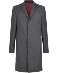 Mr Start Dorchester Tailored Merino Lambswool Overcoat - Gray