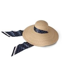 Mulberry - Raffia Scarf Tie Sun Hat - Lyst