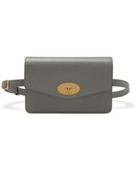 Mulberry Darley Belt Bag In Charcoal Small Classic Grain - Gray