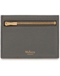Mulberry - Zipped Credit Card Slip In Charcoal Small Classic Grain - Lyst