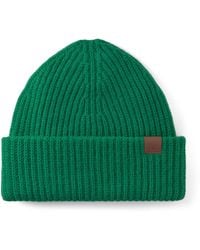 Mulberry - Chunky Ribbed Beanie Emerald - Lyst