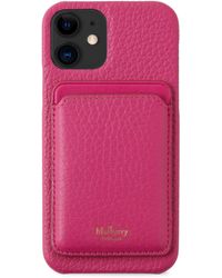 Mulberry - Iphone 12 Case With Magsafe Wallet In Pink Heavy Grain - Lyst