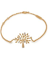 Mulberry Tree Bracelet In Brass Metal And Swarovski Crystal - Metallic