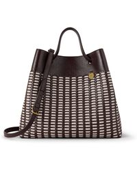 Mulberry - Leather Woven Tote Ebony-Eggshell - Lyst