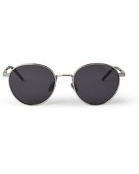 Mulberry Stevie Sunglasses In Silver And Black Brass