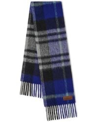 Mulberry - Oversized Check Textured Scarf Cobalt - Lyst
