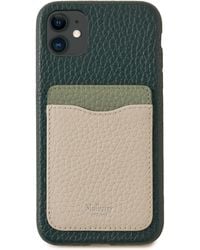 Mulberry - Iphone 11 Case With Credit Card Slip In Green, Cambridge Green And Chalk Heavy Grain - Lyst