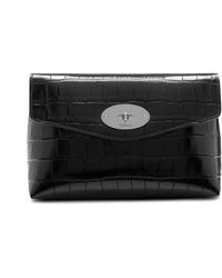 Mulberry Large Darley Cosmetic Pouch In Black Croc Print
