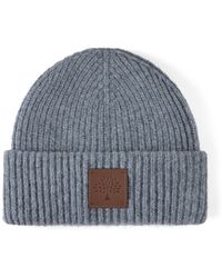 Mulberry - Solid Wool Beanie Light Melange - Lyst