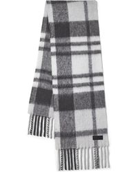 Mulberry - Oversized Check Textured Scarf Foggy - Lyst