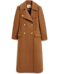 Mulberry Bethan Coat In Dark Camel Felted Wool - Brown