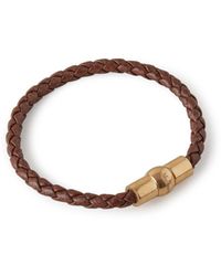 Mulberry - Iris Leather Bracelet In Oak Silky Calf And Gold Plated Stainless Steel - Lyst