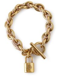 Mulberry - Lily Leather Chain Bracelet In Maple Leather And Metal - Lyst