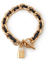 Mulberry - Lily Leather Chain Bracelet In Black Leather And Metal - Lyst