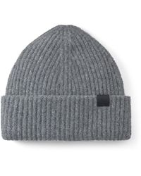 Mulberry - Chunky Ribbed Beanie Dark Melange - Lyst