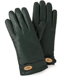Mulberry Darley Gloves In Green Smooth Nappa