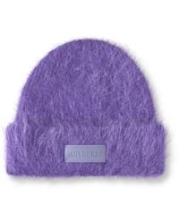 Mulberry - Einfarbige Mohair-Mütze - Lyst