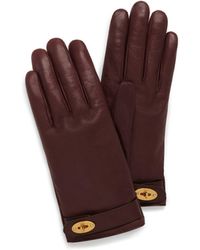 Mulberry - Darley Gloves In Burgundy Smooth Nappa - Lyst