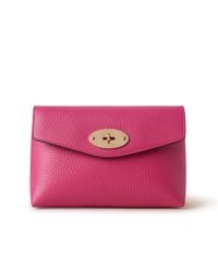 Mulberry Darley Cosmetic Pouch In Pink Heavy Grain