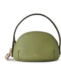 Mulberry Mini Pouch With Handle In Summer Khaki Small Classic Grain - Green