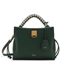 Mulberry - Small Iris In Green Heavy Grain With Green-chalk Handle - Lyst