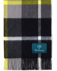 Mulberry - Small Check Lambswool Scarf In Yellow Lambswool - Lyst