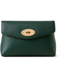 Mulberry Darley Cosmetic Pouch In Green Heavy Grain