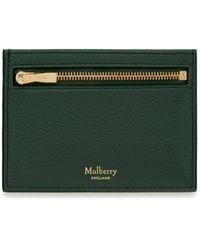 Mulberry - Zipped Credit Card Slip In Green Small Classic Grain - Lyst
