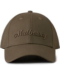Mulberry - Logo Embroidered Baseball Cap Linen - Lyst