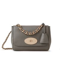 Mulberry Top Handle Lily In Charcoal Heavy Grain - Grey