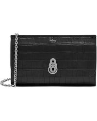 mulberry amberley black croc