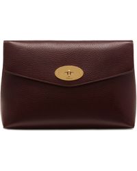 Mulberry Large Darley Cosmetic Pouch In Oxblood Natural Grain Leather - Multicolour