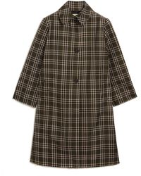 Mulberry Isabella Coat In Deep Olive Technical Check - Green