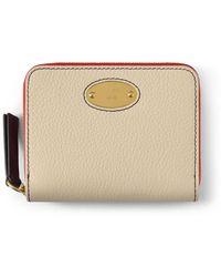 Mulberry - Plaque Small Zip Around Purse Clotted Cream-Coral - Lyst