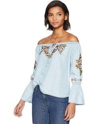 Cupcakes And Cashmere Adrien Embroidered Top - Blue