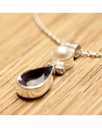 Facets Inc Avonlea Iolite And Pearl Silver Necklace - Metallic