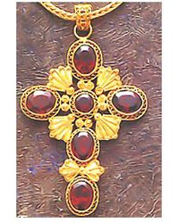 Facets Inc Queen Bess Cross Necklace - Multicolor