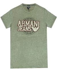 Armani Jeans Embroidered Applique Logo T-shirt - Green