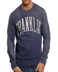 Franklin & Marshall Cracked Logo Fleece Sweatshirt - Blue