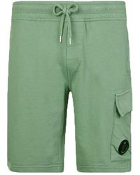 C.P. Company Cp Company Cargo Lens Sweat Shorts - Green
