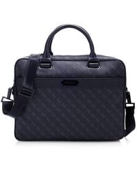 Guess Zipped Briefcase Bag - Blue