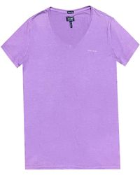 Armani Jeans V Neck Extra Slim Fit T-shirt - Purple