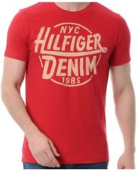 Hilfiger Denim Federer Crew Neck T-shirt - Red