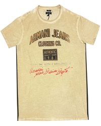 Armani Jeans Faded Logo Print Detail T-shirt - Natural
