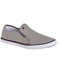 Tommy Hilfiger Vantage 3a Canvas Slip On Plimsoll Trainers in White for Men  - Lyst